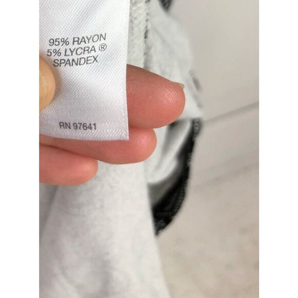 J. JILL Wearever S Floral Print Dress Stretch Jersey Knit Cap Sleeve Navy White - Picture 6 of 8